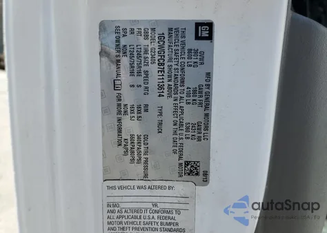 2014 Chevrolet Express G2500 z USA, uszkodzony, nr VIN 1GCWGFCB7E1113614